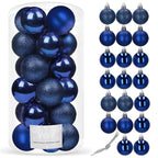 Set globuri de Craciun, 20 bucati, 3 modele, 4cm, albastru inchis
