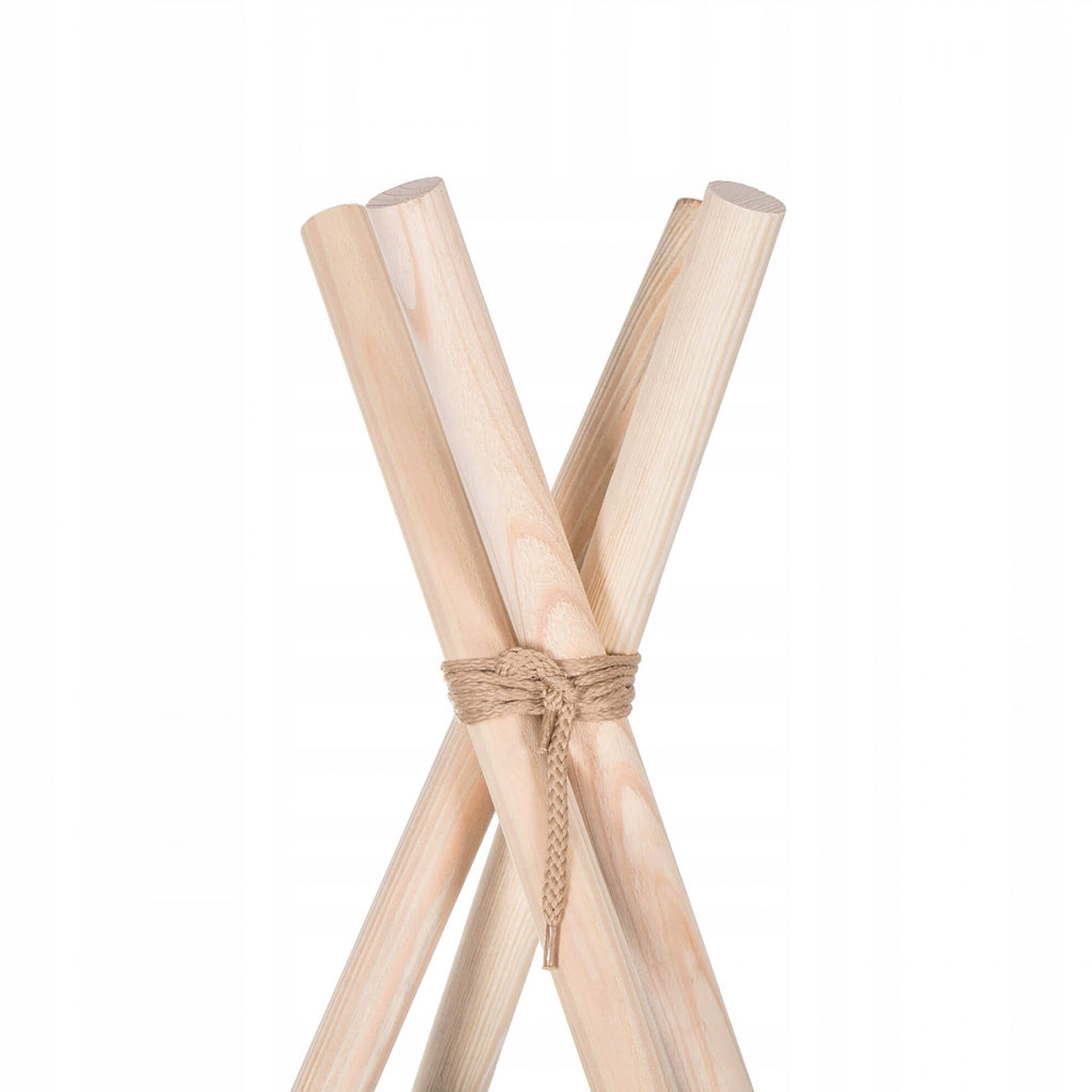 Cort copii  stil indian Teepee Tent cu fereastra, covoras gros si 2 perne, alb albastru inchis cu stelute