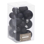 Set globuri de Craciun, 25 bucati, 3 modele, 2,5cm si 4cm, negru