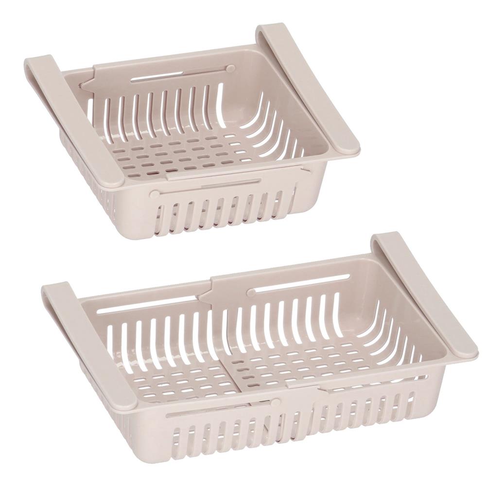 Organizator frigider, model cos extensibil, 16x28.5cm, crem