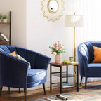 VASAGLE Set de 2 noptiere, cu cadru metalic, blat MDF, rafturi reglabile, 40x40x50cm, maro rustic