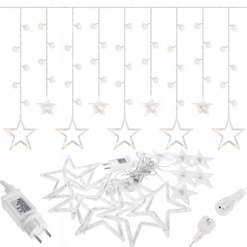 (DL) Instalatie lumina tip perdea cu 138 LED-uri, 2m, pentru interior/exterior, stelute iluminare alba