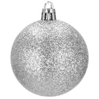 Set globuri si decoratiuni de Craciun, 100 piese, diverse dimensiuni cu stea, argintiu