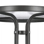 Masa pentru gradina sau balcon, cadru metalic, blat sticla, 60x70cm, negru