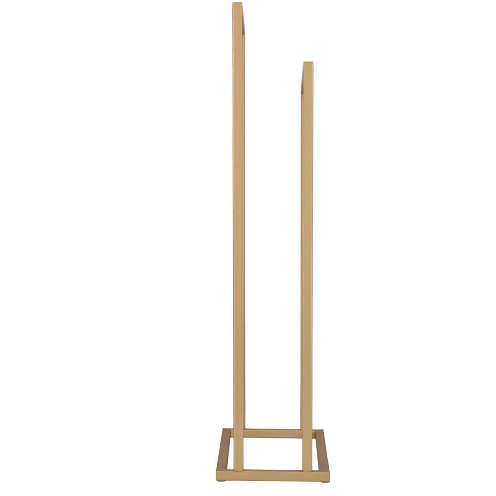 Suport metalic de baie pentru prosoape, cu 2 standuri, 86 cm, auriu mat