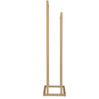 Suport metalic de baie pentru prosoape, cu 2 standuri, 86 cm, auriu mat