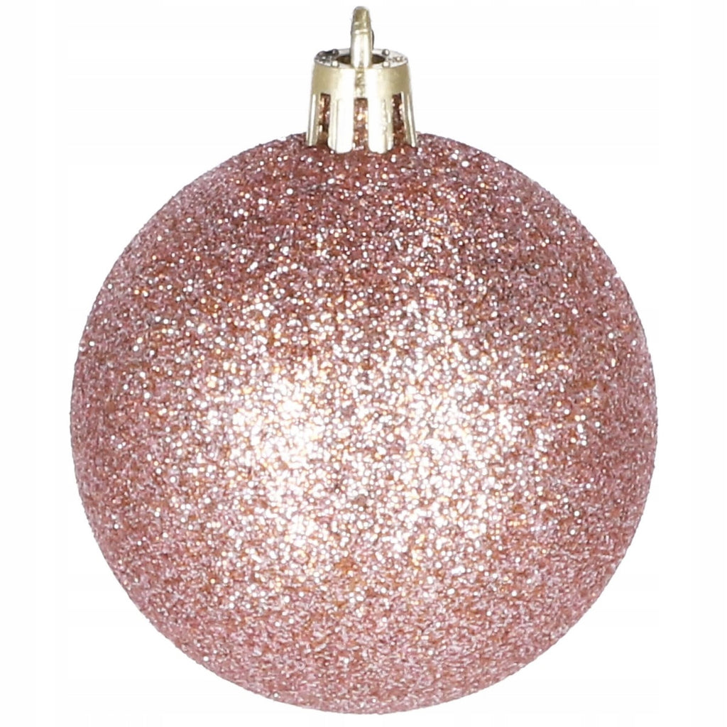 Set globuri si decoratiuni de Craciun, 101 piese, diverse dimensiuni, roz auriu