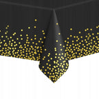 Fata de masa de unica folosinta pentru petreceri, 137x272cm, negru auriu