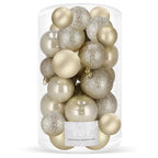 Set globuri de Craciun, 30 bucati, 3 modele, 4/5/6cm, auriu