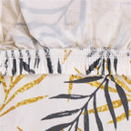 Husa pentru scaun, marime universala, poliester si spandex, 38x70cm, alb, gri si galben