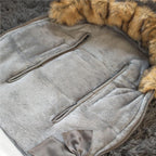 Sac iarna de bebelusi pentru carucior, marime universala, 90x45cm, gri inchis