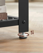 VASAGLE Masa de cafea laterala, tip noptiera, cu cadru metalic, 45x45x55cm, maro rustic si negru