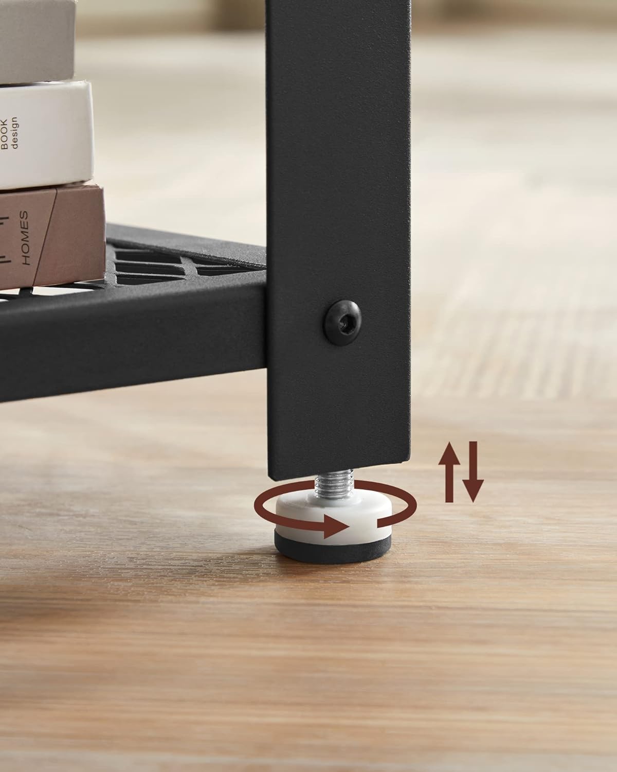 VASAGLE Masa de cafea laterala, tip noptiera, cu cadru metalic, 45x45x55cm, maro rustic si negru