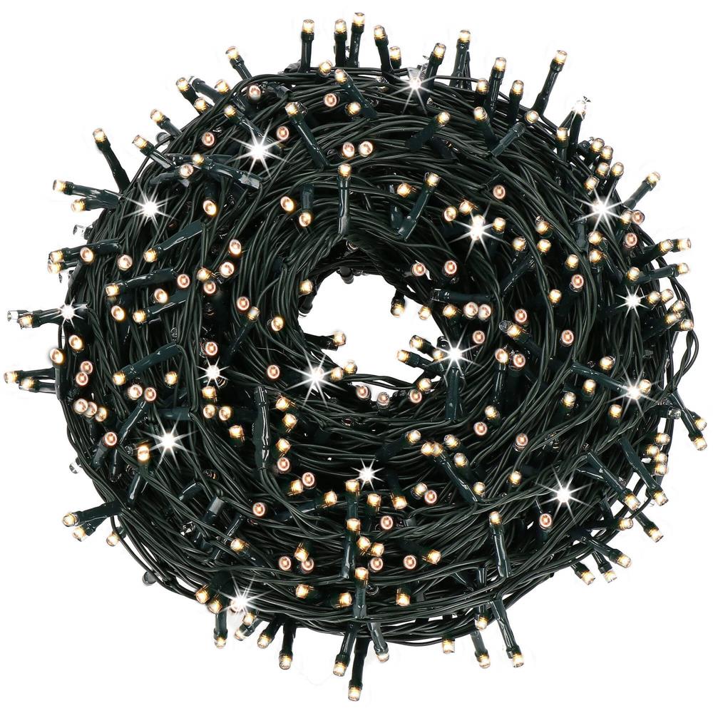 Ghirlanda luminoasa tip perdea Premium 300 LED-uri, 14,5m, 18Wati, interior/exterior, cu flash, alb cald (galben)