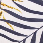 Husa pentru scaun, marime universala, poliester si spandex, 38x70cm, alb, nuante de bleumarin, galben