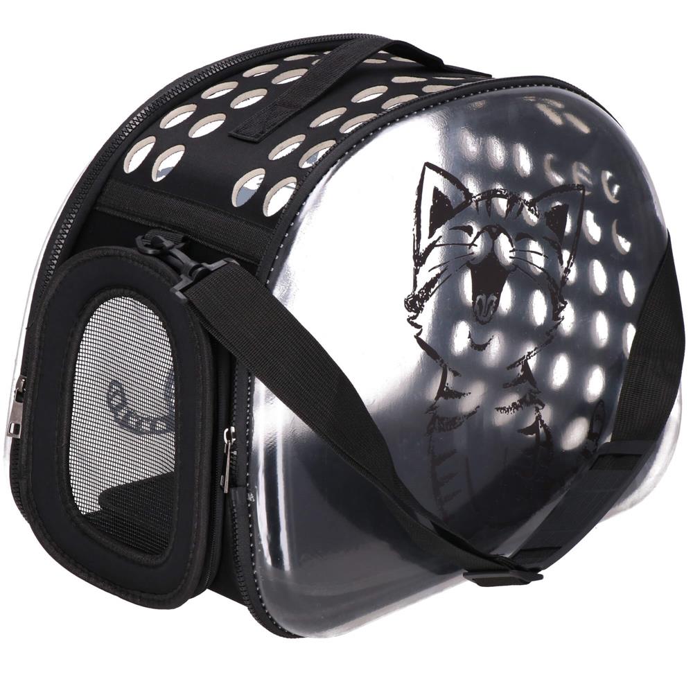 Geanta pentru transport animale de companie pisica sau catel, M, 42x26x32 cm, transparent