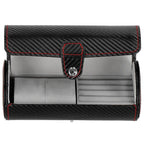 (DL) Cutie depozitare si organizare ceasuri si alte accesorii, MDF, piele ecologica, 20x9cm, negru