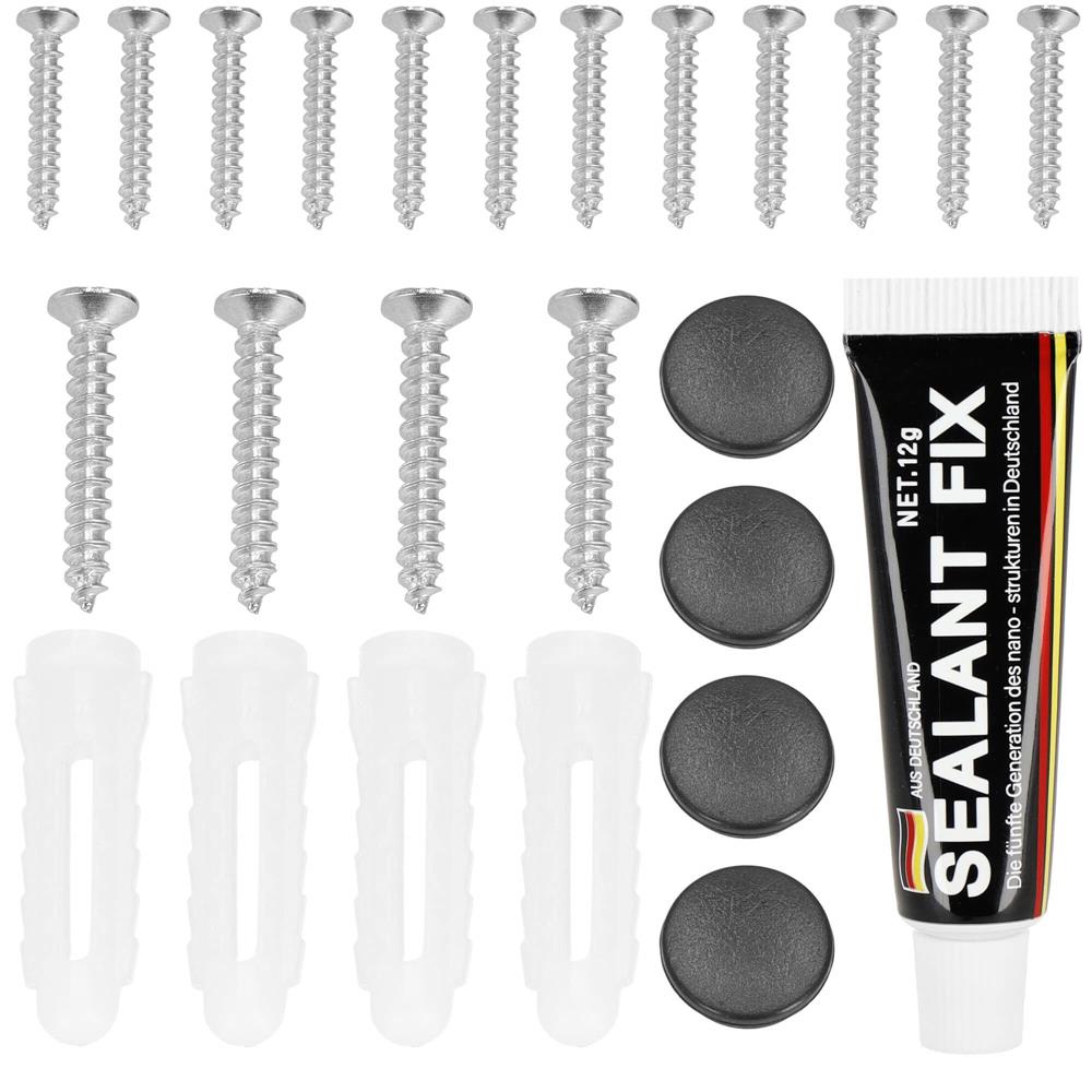 Suport prosoape pentru baie cu 2 sisteme de instalare, 3 brate, din aluminiu, 49x25cm, negru