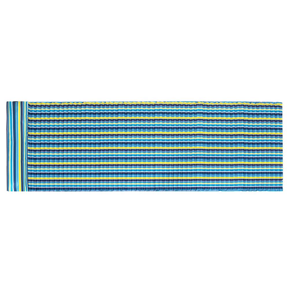 Saltea pentru plaja pliabila, din spuma, ultra-usoara, cu perna si maner de transport, 60x180cm, albastru galben