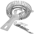 Set Cocktail Shaker Kit pentru barmani 750ml, KI12, suport bambus, 12 piese