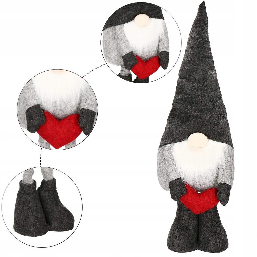 Figurina Craciun, Spiridus, picioare telescopice, inaltime extensibila 63-93cm