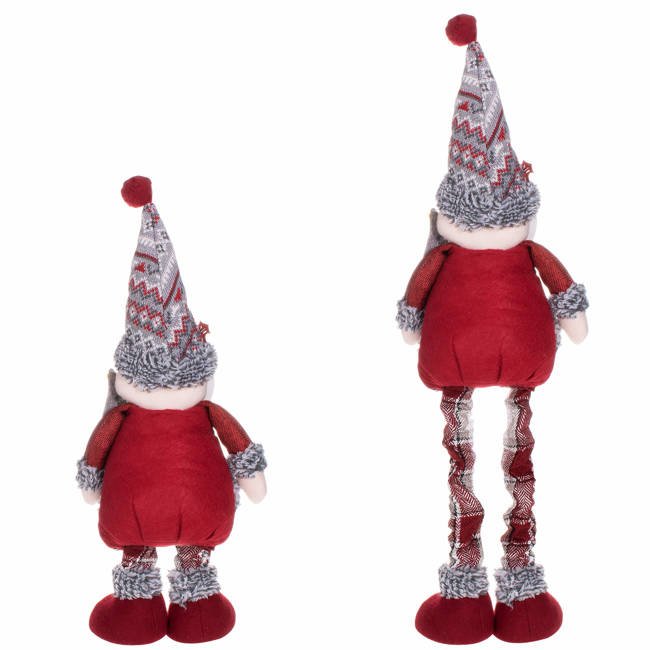 Figurina Craciun, Mos Craciun, picioare telescopice, inaltime extensibila 57-80cm