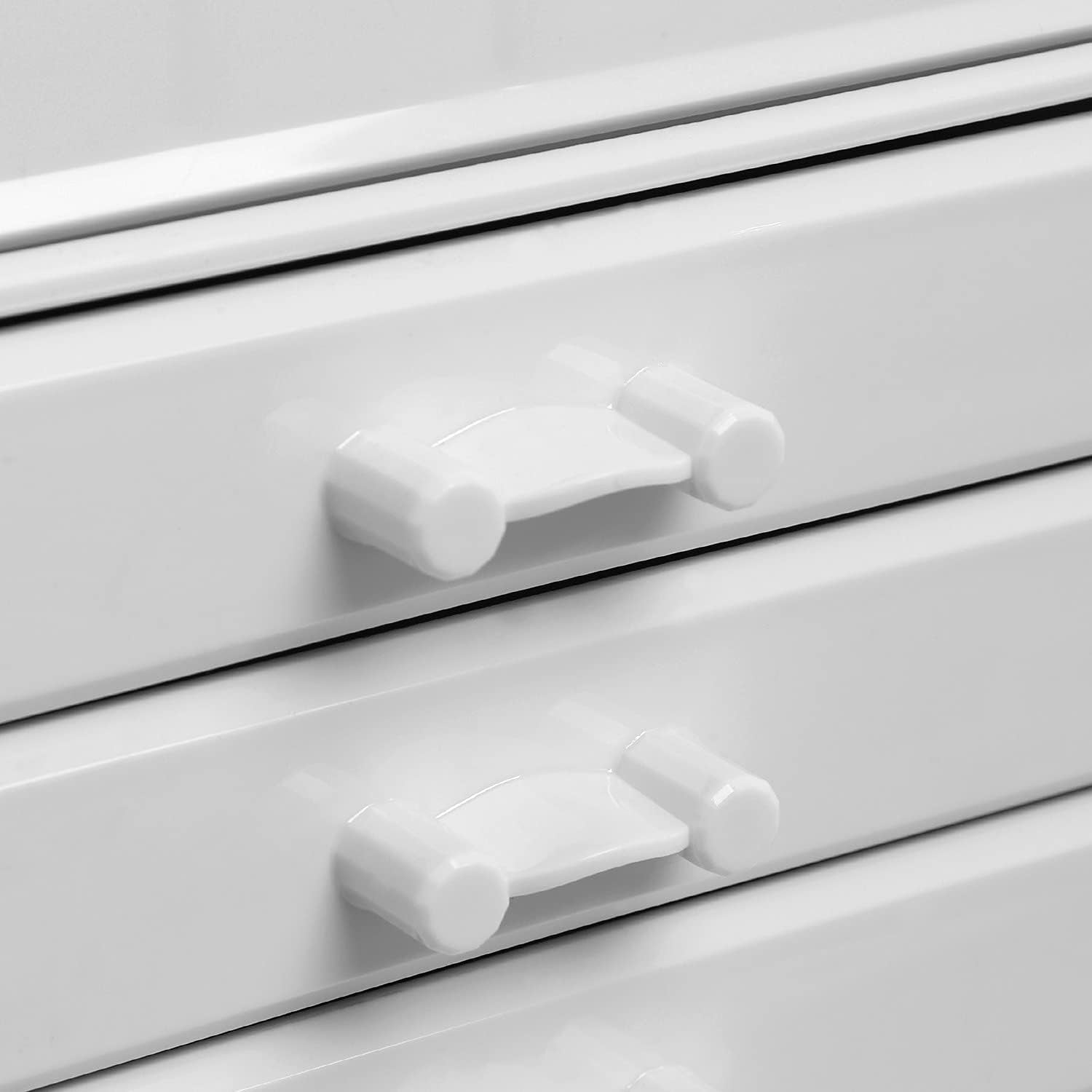 SONGMICS Organizator de cosmetice, cu 4 sertare si 16 compartimente de diferite dimensiuni, 24x14x19cm, alb