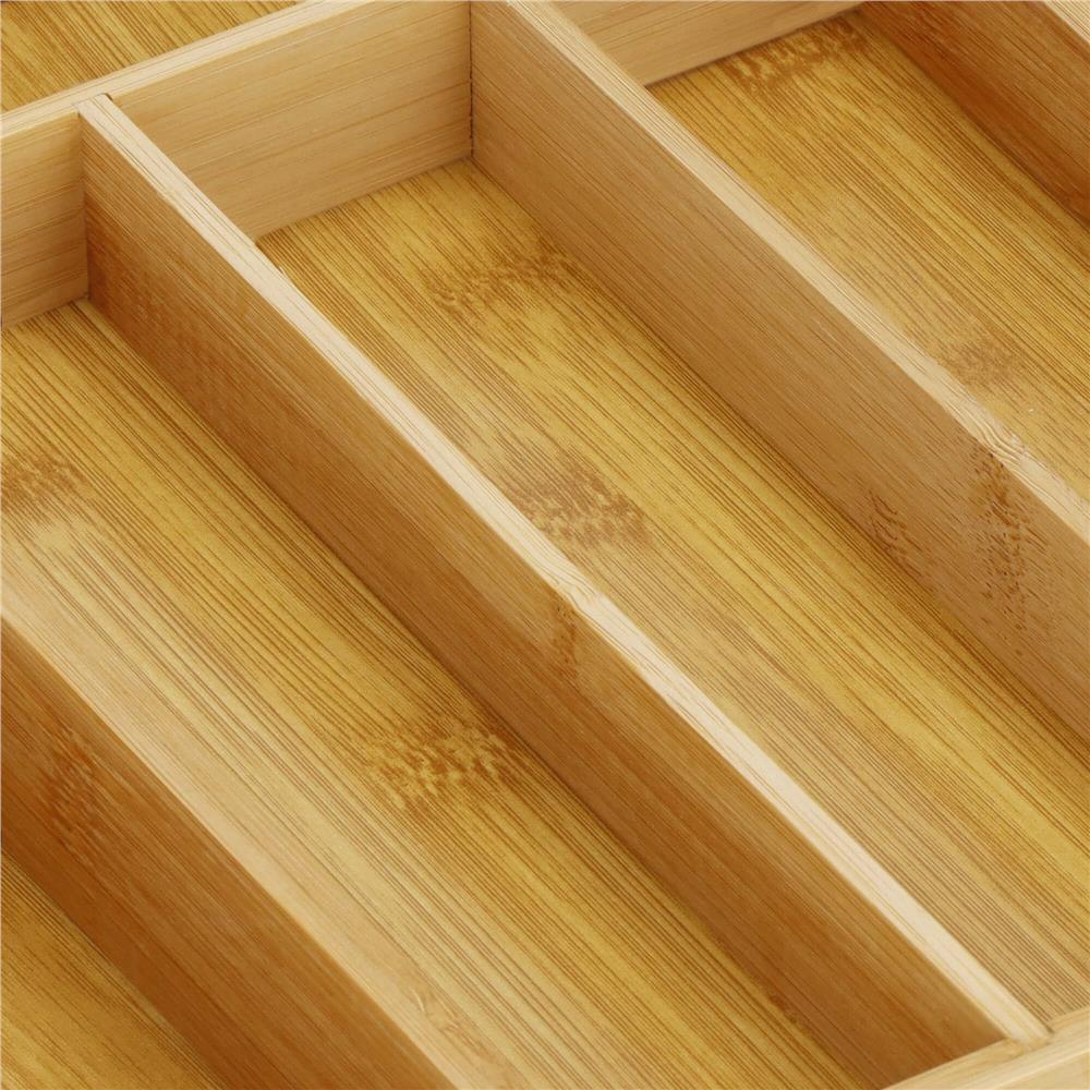 Organizator tacamuri si ustensile bucatarie, bambus, extensibil 28-45x33x5cm