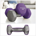 SONGMICS Set de 6 gantere hexagonale cu suport, 2x1kg 2x1.5kg 2x2 kg, multicolor