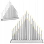 Lumanari decorative de Craciun, 33 becuri tip LED, culoare argintiu