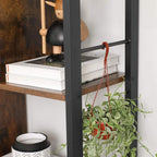 VASAGLE Biblioteca cu 4 rafturi si dulap inferior cu 2 usi, stil industrial, 74x30x155cm, maro rustic