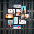 Rama foto de perete, colaj de 10 fotografii, 48x53cm, negru