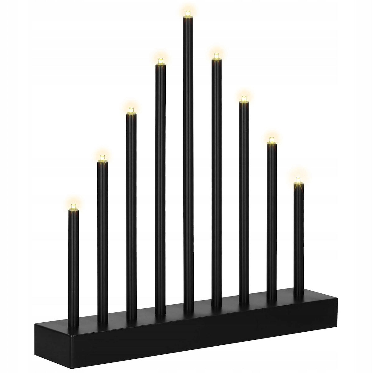 Lumanari decorative de Craciun, 9 becuri tip LED, culoare negru