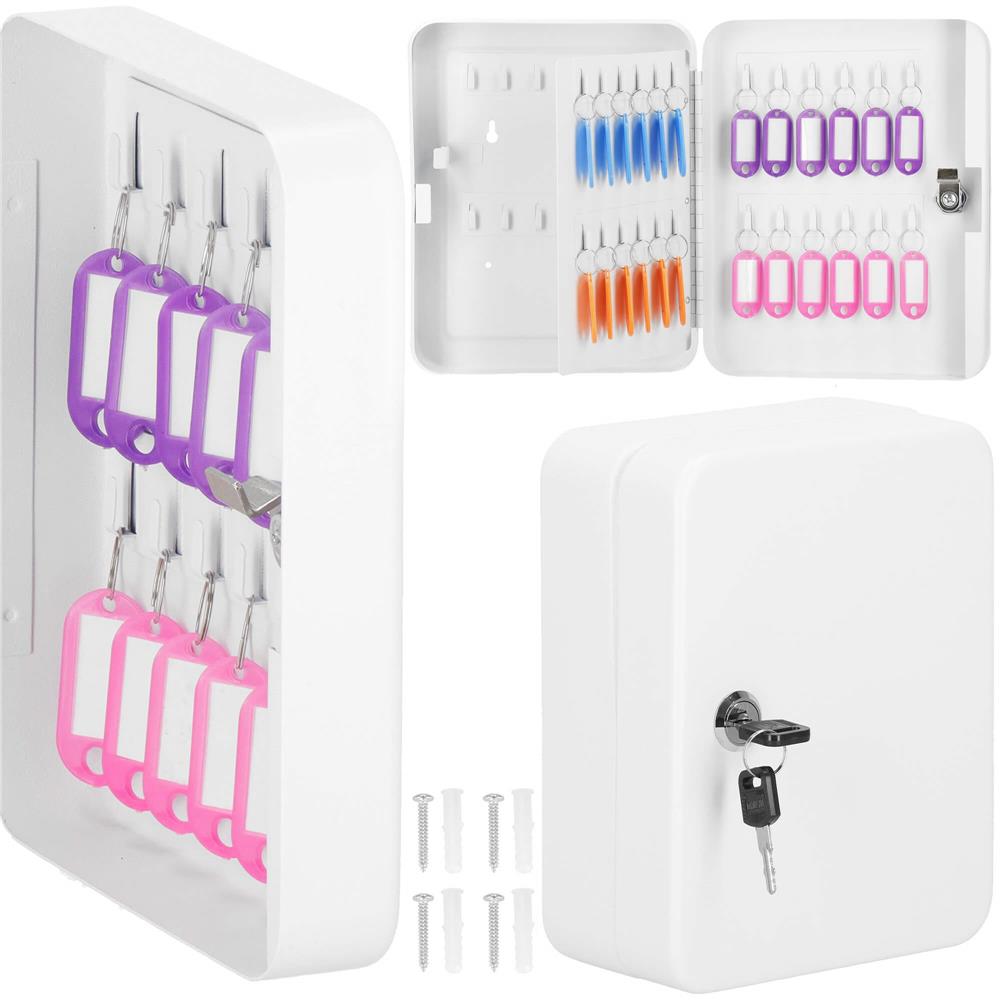 Cutie metalica din otel pentru 48 chei, echipata, 25x20x7.5cm, alba