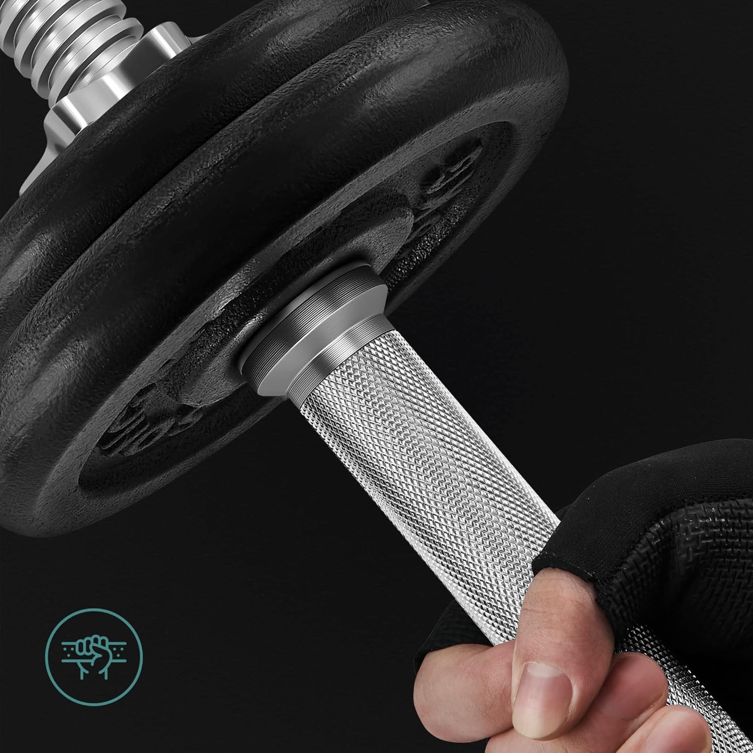 SONGMICS Set gantere si haltera reglabile, integral din otel, 20kg