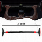 Bara tractiuni telescopica pentru usa, din otel cu capete cauciuc, lungime 71-105 cm