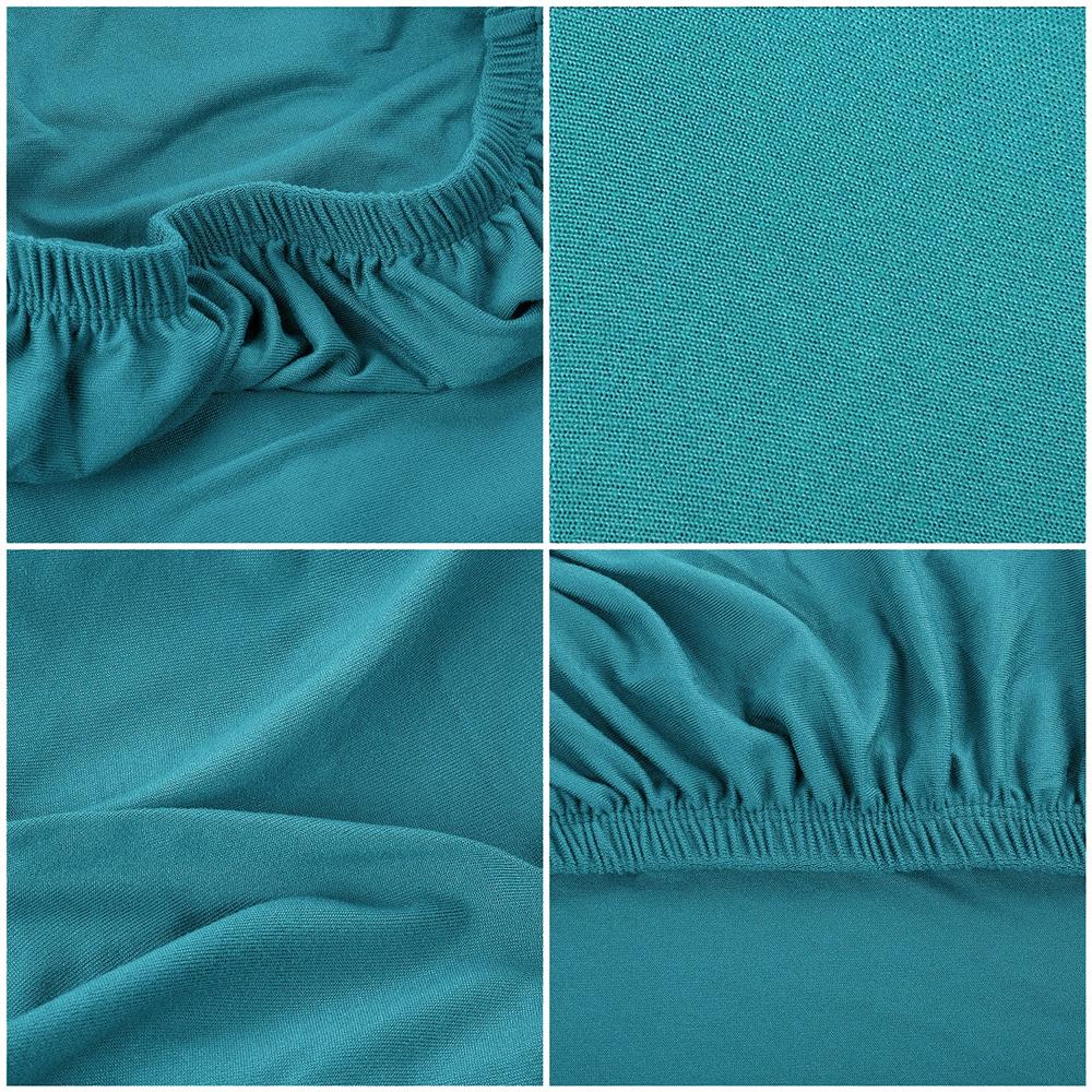 Set 4 huse universale pentru scaun, marime universala, poliester si spandex, 45 cm x 60 cm, albastru marin