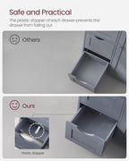 VASAGLE Dulap de baie, din MDF, cu 4 sertare, raft reglabil, 30x55x82 cm, gri