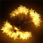 (DL) Instalatie stelute luminoase pentru gradina, 5 metri, 50 LED-uri, cu baterii, galben