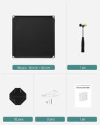 SONGMICS Unitate de depozitare cu 16 cuburi, pentru pantofi sau haine, personalizabil, 31x123x123 cm, negru