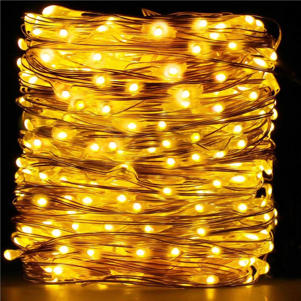 Perdea luminoasa 300 LED-uri, 3m, pentru interior/exterior, telecomanda, iluminare galbena