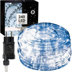 Instalatie tub furtun luminos pentru Craciun, 240 LED-uri, 10 m, pentru exterior, alb rece