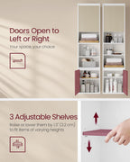 VASAGLE Dulap baie cu montare pe podea sau perete, 7 compartimente, 30x40x160 cm, alb bej