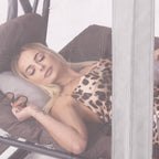 Balansoar gradina 226x126x192 cm, 3 in 1 leagan, pat si relaxare, cu plasa anti-insecte, copertina reglabila, saltea si perne incluse, gri si maro