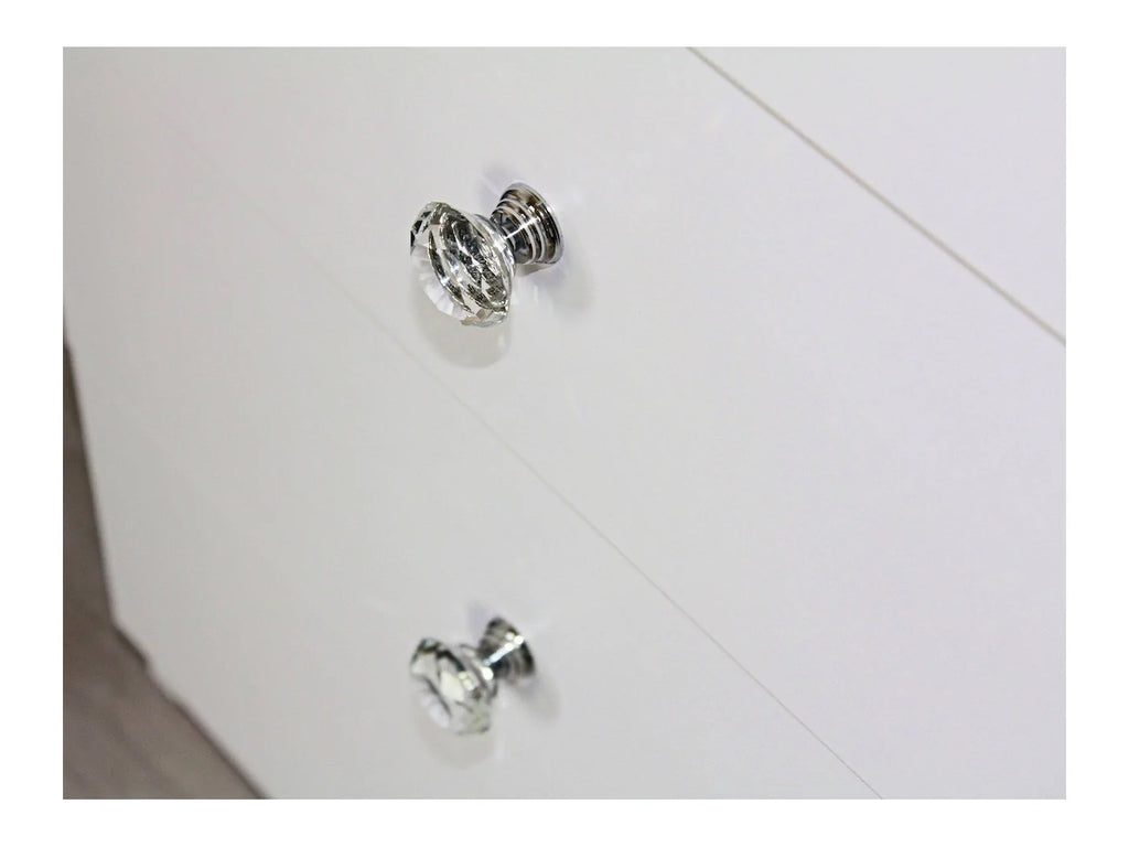 Masa de toaleta si machiaj Cristal Full cu oglinda LED si 5 sertare, 110x47x77 cm, alb