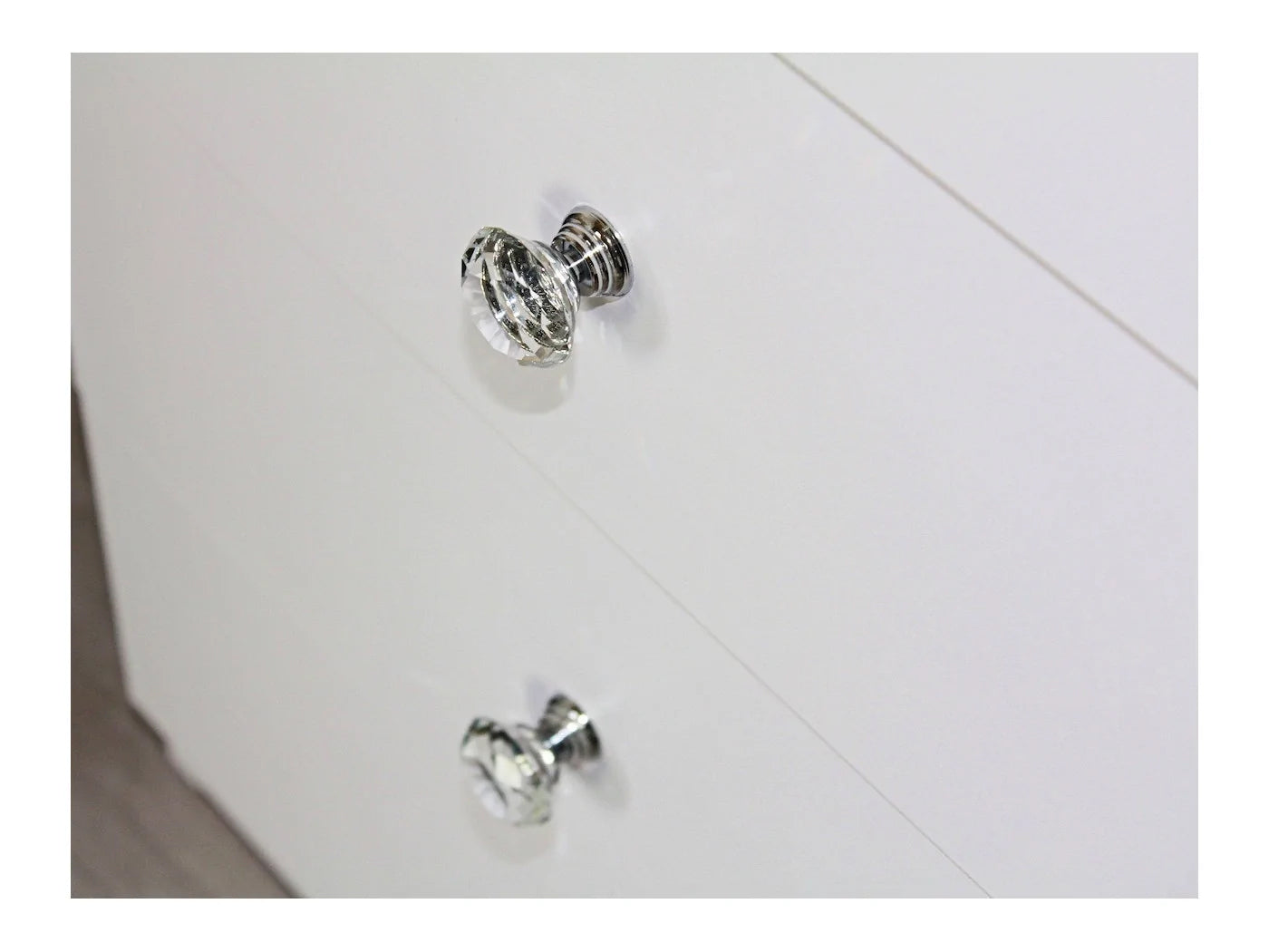 Masa de toaleta si machiaj Cristal Full cu oglinda LED si 5 sertare, 110x47x77 cm, alb