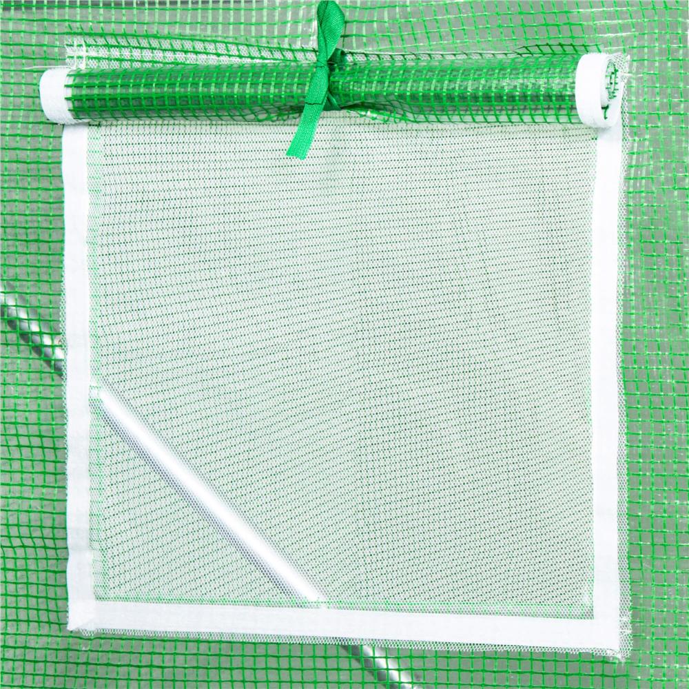 Folie inlocuire pentru sera 300x200x200 cm, PE 140g/mp cu plasa PP, UV4, 6 ferestre si usa cu fermoar, verde