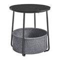 VASAGLE Masuta de cafea rotunda cu cos de stofa, stil modern, 45x50cm, negru-gri