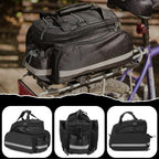 Geanta bicicleta spate 32x17x28 cm, 30L, extensibila, poliester impermeabil, cu elemente reflectorizante, negru