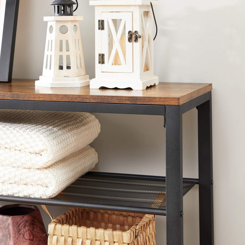 VASAGLE Etajera pantofi cu 5 rafturi si polita superioara, 100x30x110 cm, maro rustic